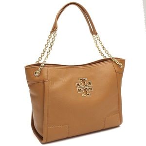 NWT - Tory Burch Britten Bark Leather Satchel $359